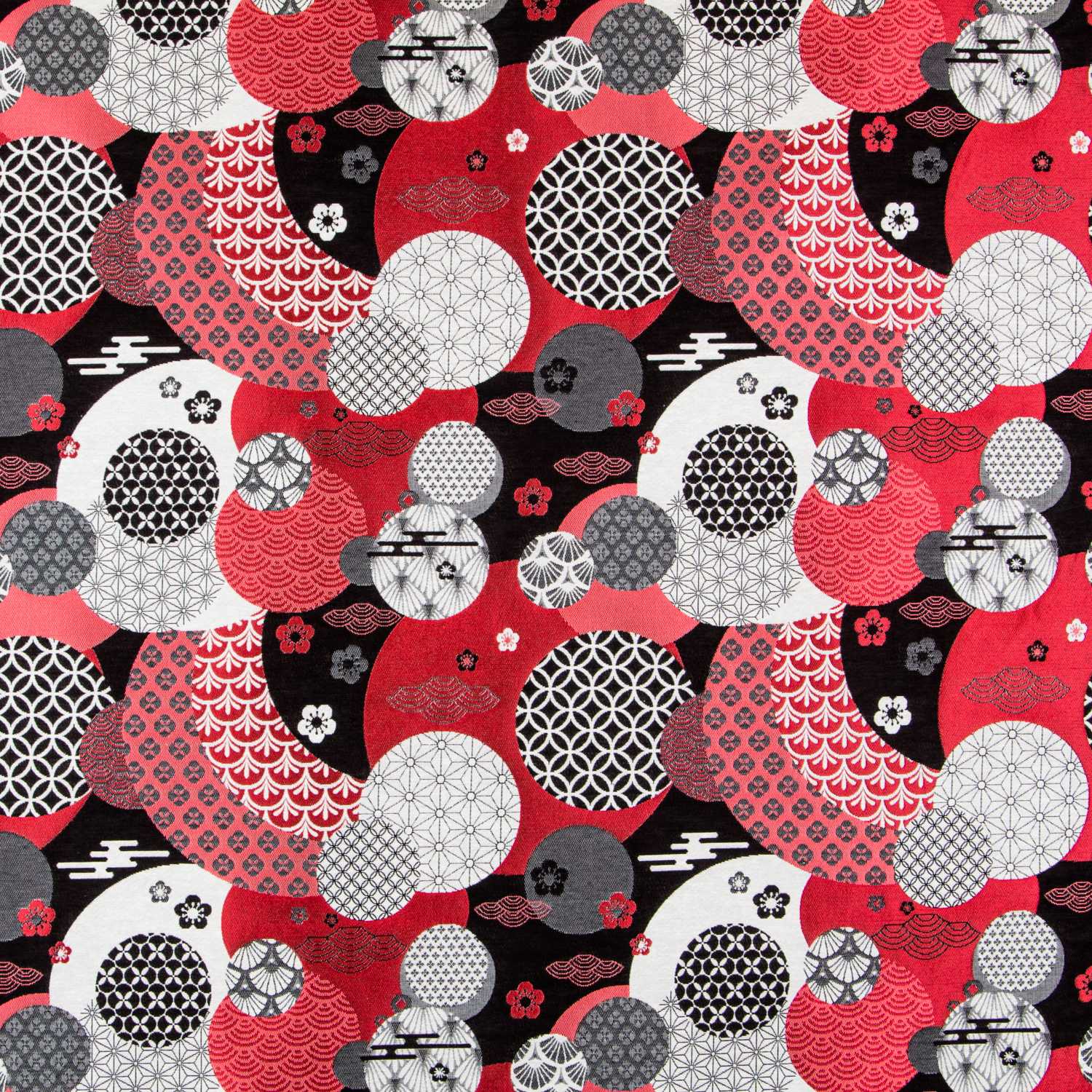 Estofamento Jacquard Japan Vermelho - Ribes y Casals