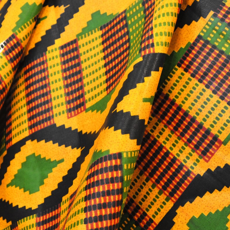Tela Africana Batik Verde Lila - Ribes y Casals