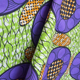 Tela Africana Batik Verde Lila - Ribes y Casals