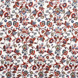 Tecido de Algodão Estampado Flor Contorno Vermelho - Ribes y Casals