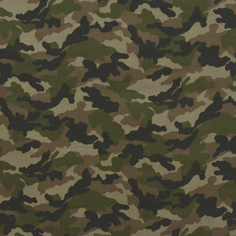 Tecido de Algodão Estampado Militar Bege - Ribes y Casals