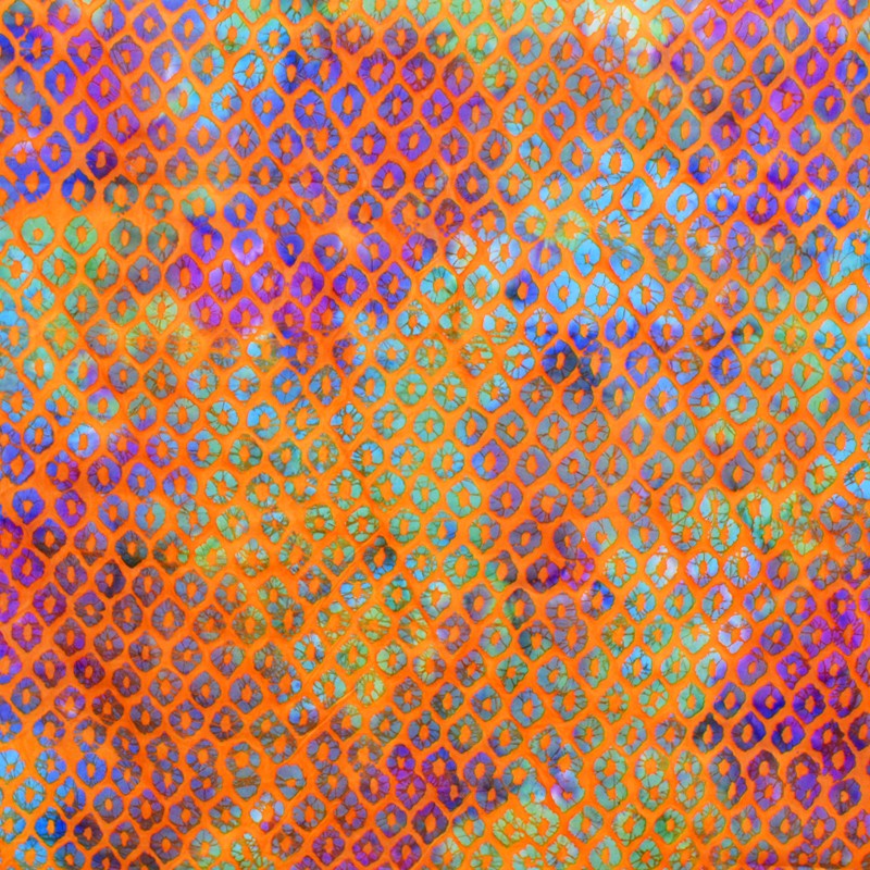 Tecido Algodão Tie Dye Losangos Laranja - Ribes y Casals
