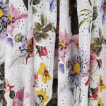 Tecido Bordado Suíço Folhas Branco - Ribes y Casals