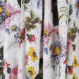 Tecido Bordado Suíço Folhas Branco - Ribes y Casals