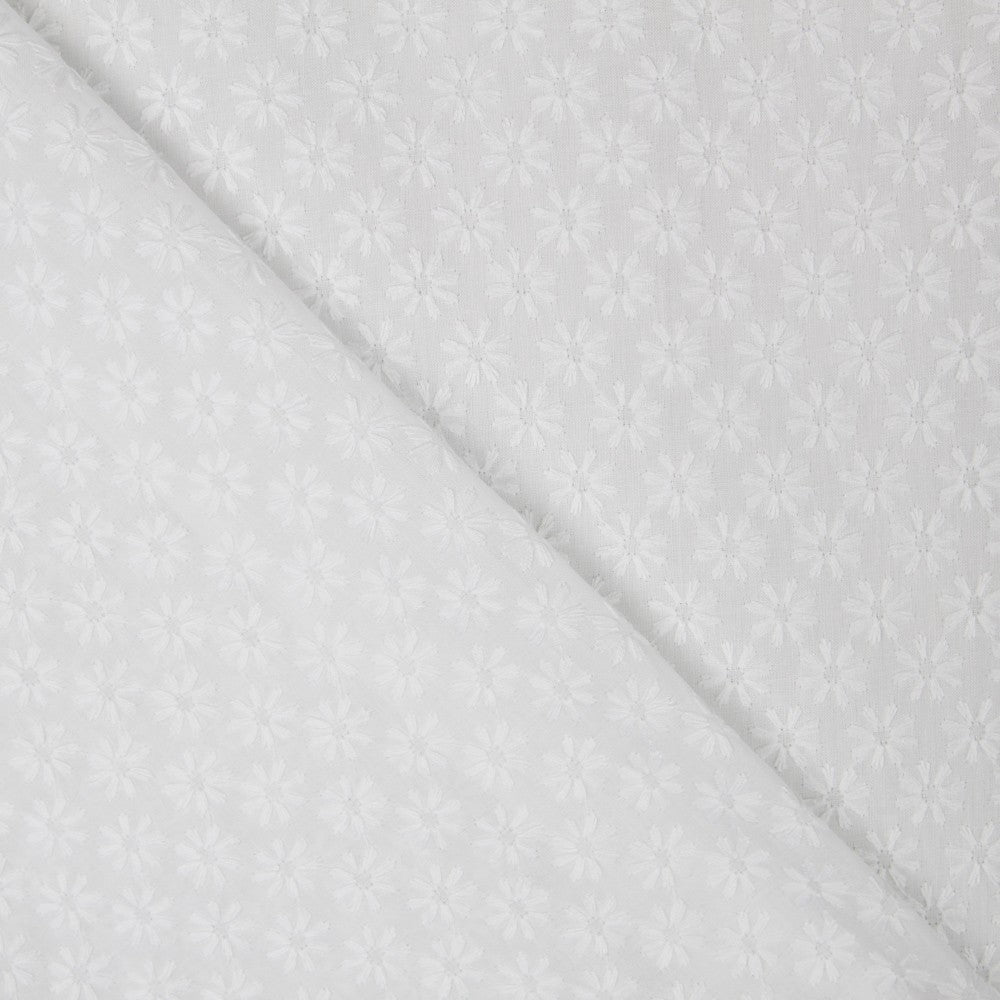 Tecido Bordado Inglês Margaridas - Ribes y Casals