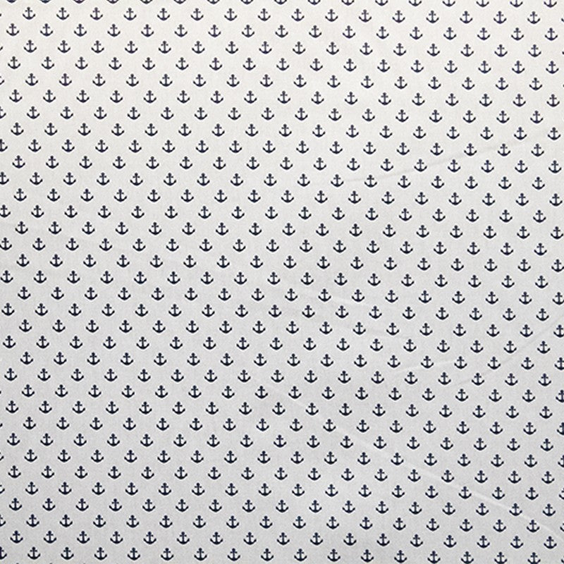 Tecido Camisa Âncoras Azul Marinho - Ribes y Casals