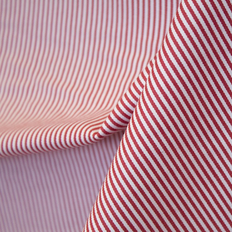 Tecido Campera 500 Riscas Vermelho - Ribes y Casals