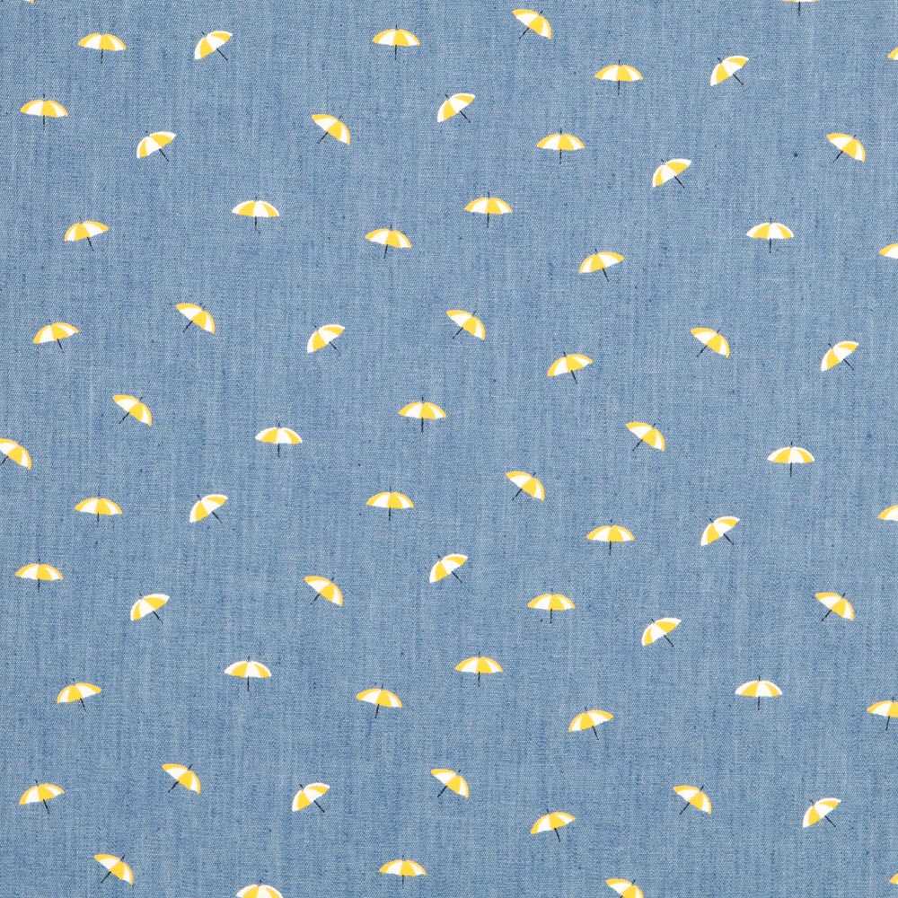 Tecido Chambray Sombrinha Amarela - Ribes y Casals