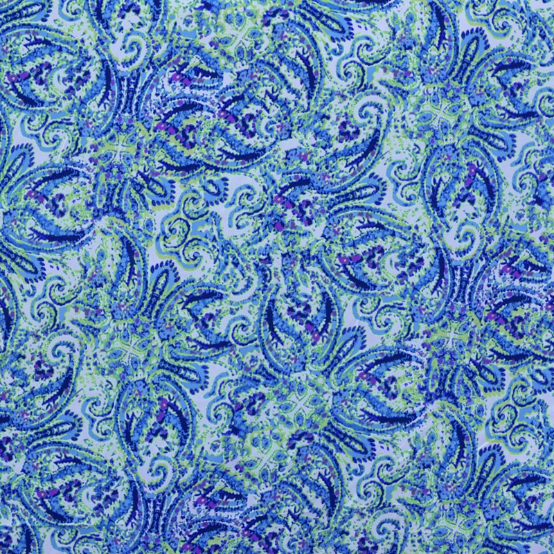 Tecido Crepe Estampado Caxemira Liquefeito Verde - Ribes y Casals