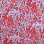 Tecido Crepe Estampado Caxemira Vermelho - Ribes y Casals