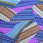 Tecido Crepe Estampado Étnico Patchwork Azul - Ribes y Casals