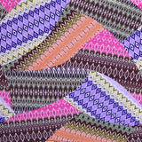 Tecido Crepe Estampado Étnico Patchwork Fúcsia - Ribes y Casals