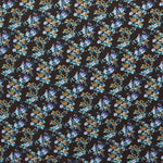 Tecido Crepe Estampado Flor Média Chocolate - Ribes y Casals