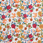 Tecido Crepe Estampado Flores Japonesas Cru - Ribes y Casals