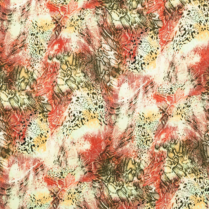 Tecido Crepe Estampado Cobra Amarelo - Ribes y Casals