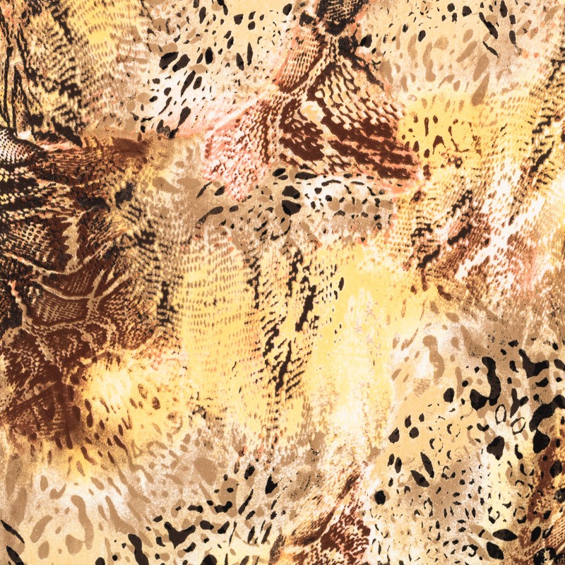 Tecido Crepe Estampado Cobra Camel - Ribes y Casals