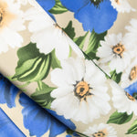 Tecido Crepe Flôr Papoila Azulado - Ribes y Casals