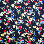 Tecido Crepe Flores Bouquet Negro - Ribes y Casals
