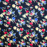 Tecido Crepe Flores Bouquet Negro - Ribes y Casals