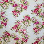 Tecido Crepe Flores Cretone Cru - Ribes y Casals