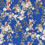 Tecido Crepe Flores Kimono Azulão - Ribes y Casals