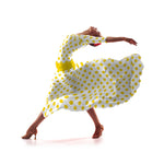 Tecido Crepe Bola Amarelo 3,5 cm - Ribes y Casals