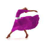 Tecido Crepe Bola Branca Fundo Cíclame 7 mm - Ribes y Casals