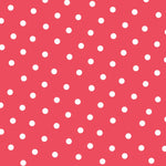 Tecido Crepe Bola Branca Fundo Coral 7 mm - Ribes y Casals