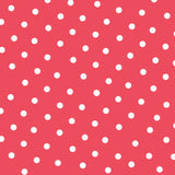 Tecido Crepe Bola Branca Fundo Coral 7 mm - Ribes y Casals
