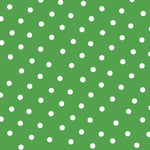 Tecido Crepe Bola Branca Fundo Verde 7 mm - Ribes y Casals