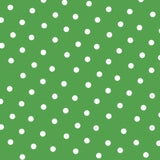 Tecido Crepe Bola Branca Fundo Verde 7 mm - Ribes y Casals