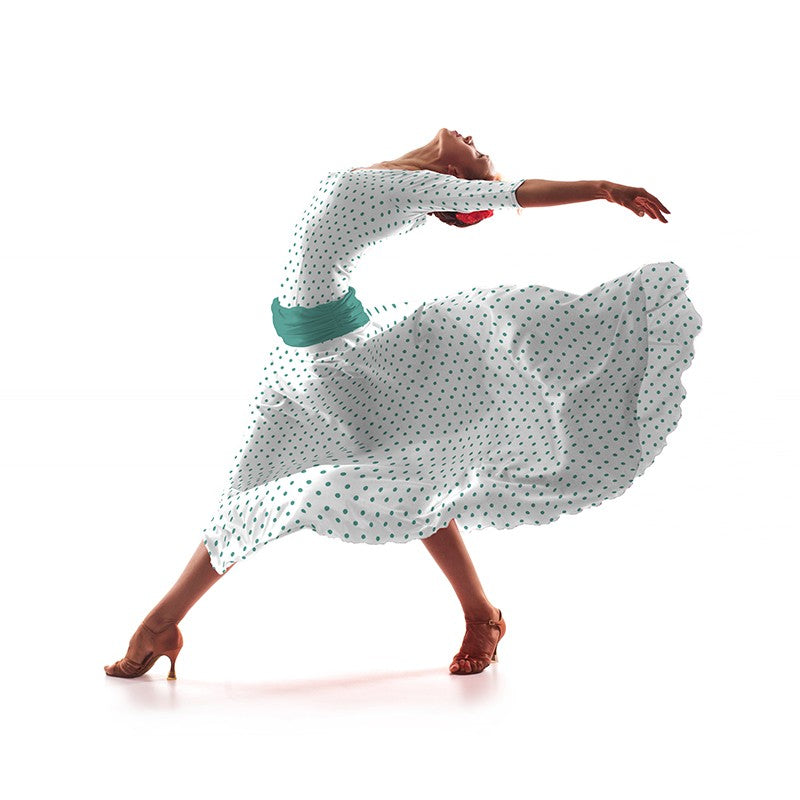 Tecido Crepe Bola Turquesa 7 mm - Ribes y Casals