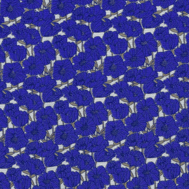 Tecido Crepe Marroquino Margaridas Azul - Ribes y Casals
