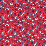 Tecido Crepe Marroquino Margaridas Vermelho - Ribes y Casals
