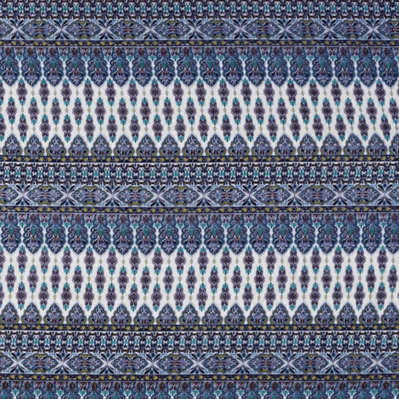 Tecido Crepe Marroquino Mosaico Azul - Ribes y Casals