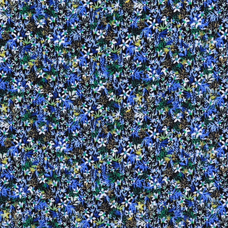 Tecido Crepe Marroquino Tropical Azul - Ribes y Casals