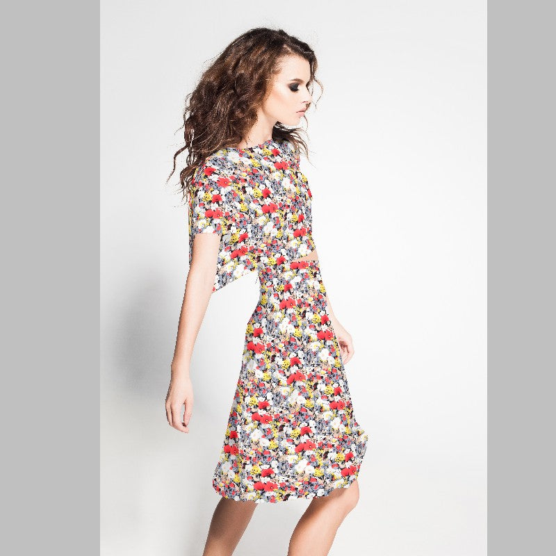 Tecido Crepe Flores Tropical Bougainvillea - Ribes y Casals