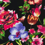 Tecido Crepe Pinceladas Negro - Ribes y Casals