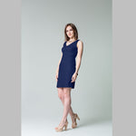 Tecido Crepe Empoado Azul Navy - Ribes y Casals