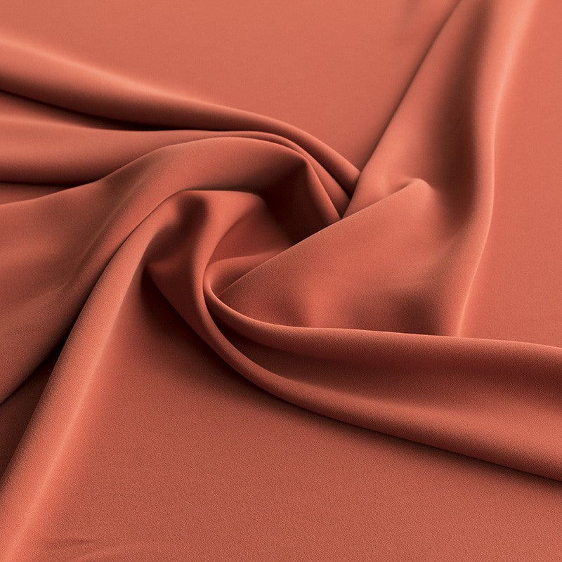 Tecido Crepe Empoado Mate Cor-de-tijolo - Ribes y Casals