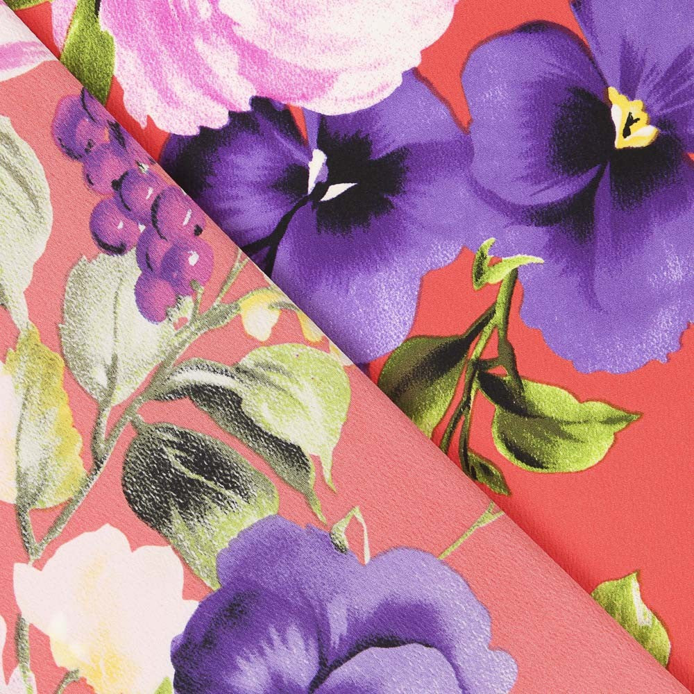 Retal Tela Crepe Zambra Coral 80x145cm - Ribes y Casals