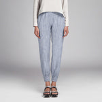 Tecido de Linho Listrado Azul - Ribes y Casals