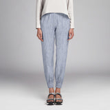 Tecido de Linho Listrado Azul - Ribes y Casals