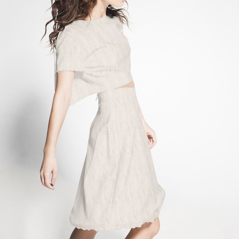 Tecido de Linho Oxford Bege - Ribes y Casals