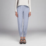 Tecido de Linho Pied de Poule Azul - Ribes y Casals