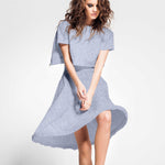 Tecido de Linho Pied de Poule Azul - Ribes y Casals