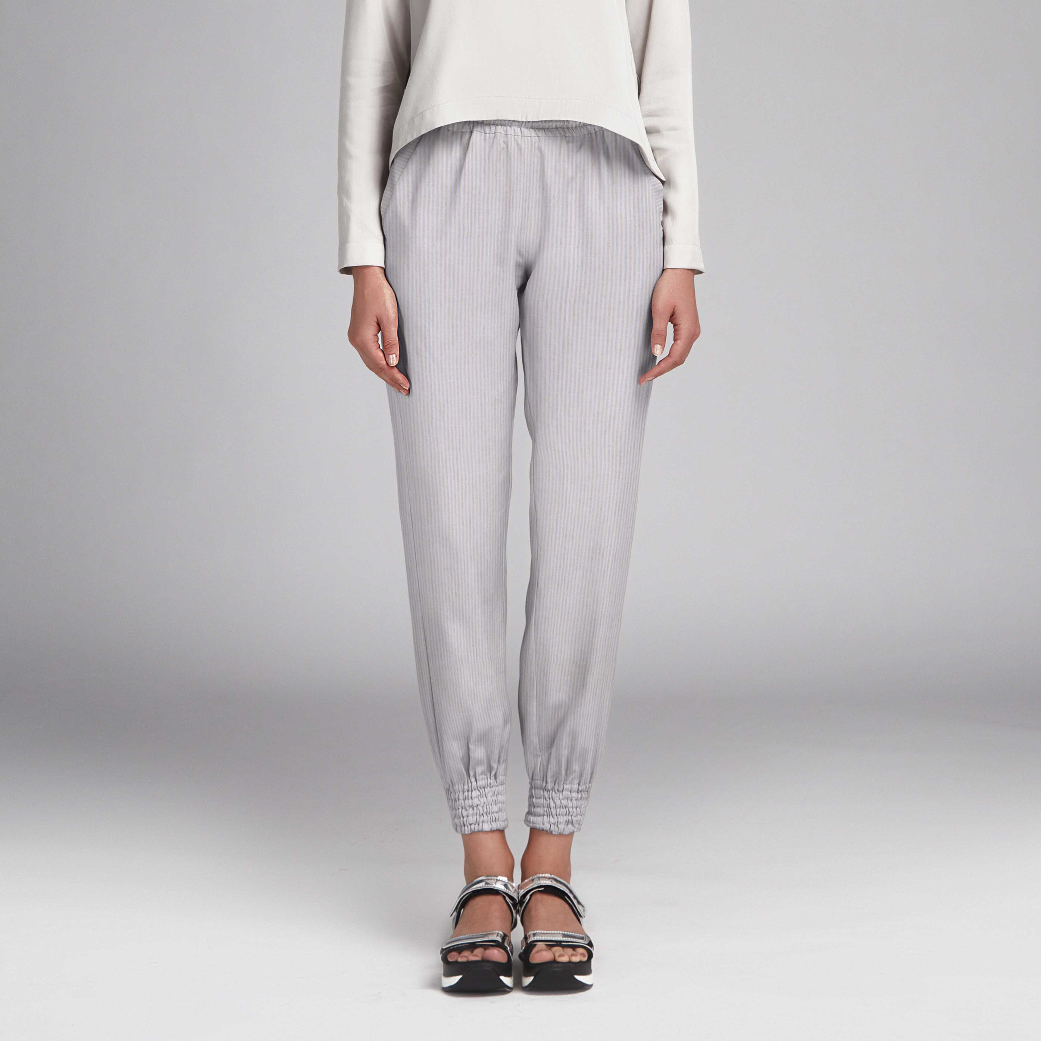 Tecido de Linho Listras Bege - Ribes y Casals