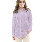 Tecido de Linho Listras Lilás - Ribes y Casals