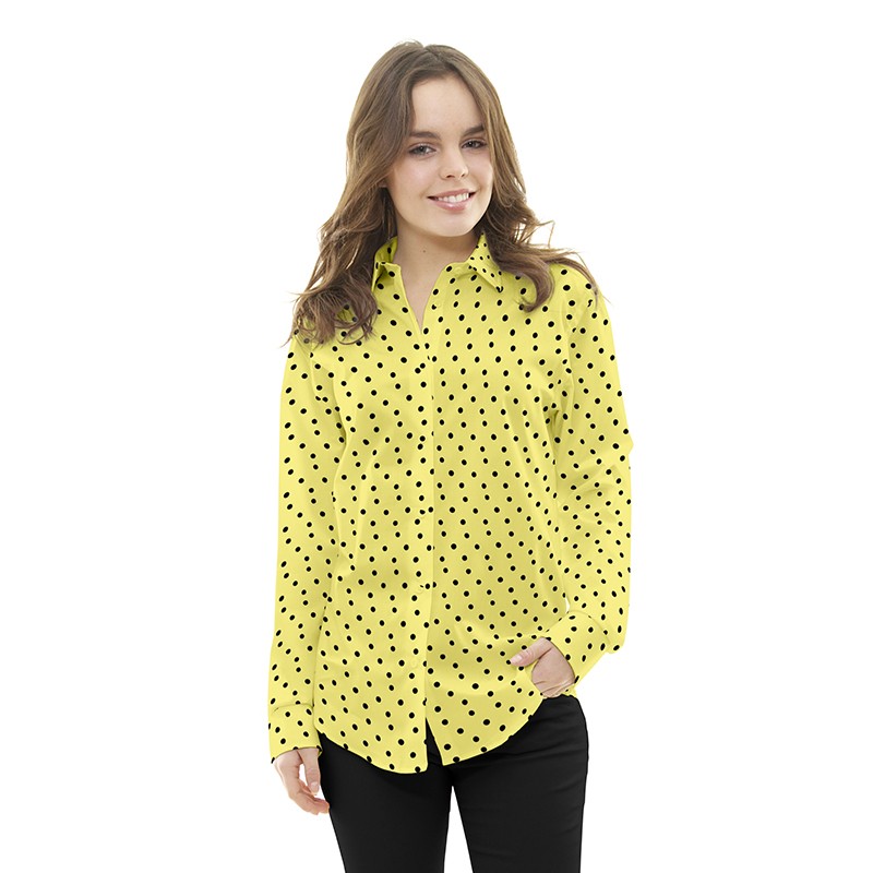 Tecido Polka Dot Cetim Amarelo Pálido - Ribes y Casals