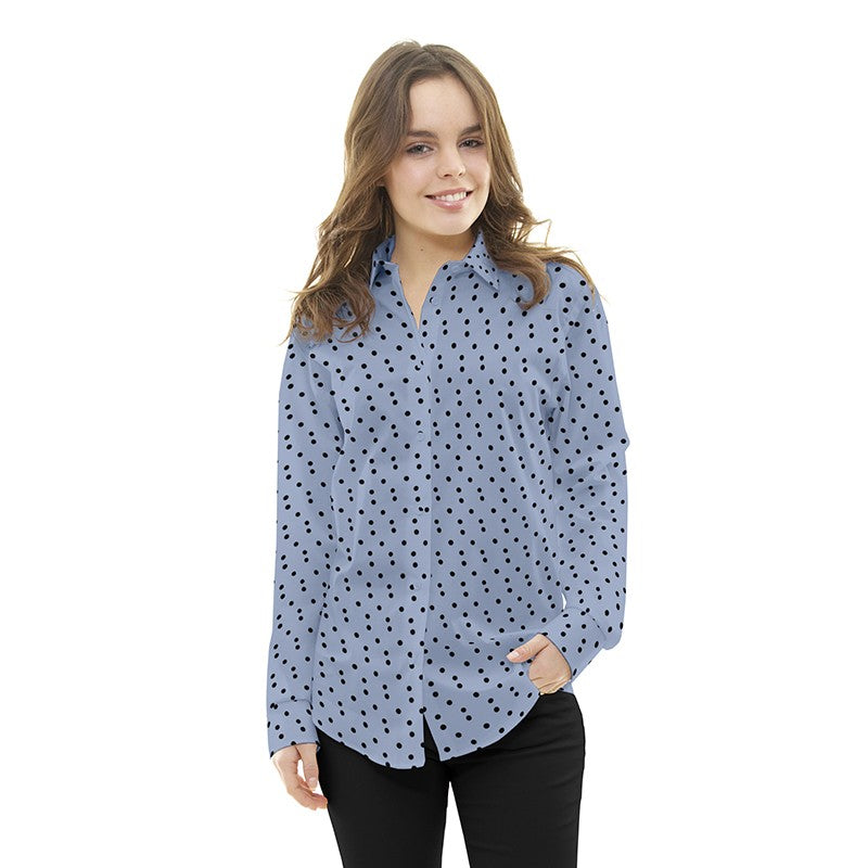 Tecido Polka Dot Cetim Celeste - Ribes y Casals